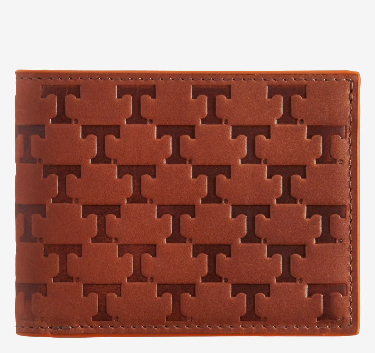 Collegiate Embossed Billfold Wallet - University of Tennessee - Tan Full Grain
