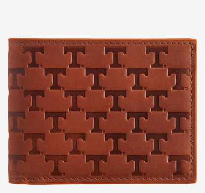 Collegiate Embossed Billfold Wallet - University of Tennessee - Tan Full Grain