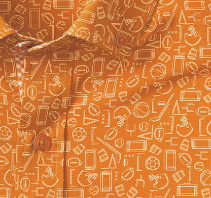 Game Day XC4® Short-Sleeve Multi-Sport Print Shirt - Orange