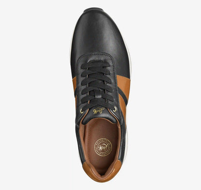 Morgan U-Throat Jogger - Black Nappa Leather/Tan Brush-Off Patent Leather