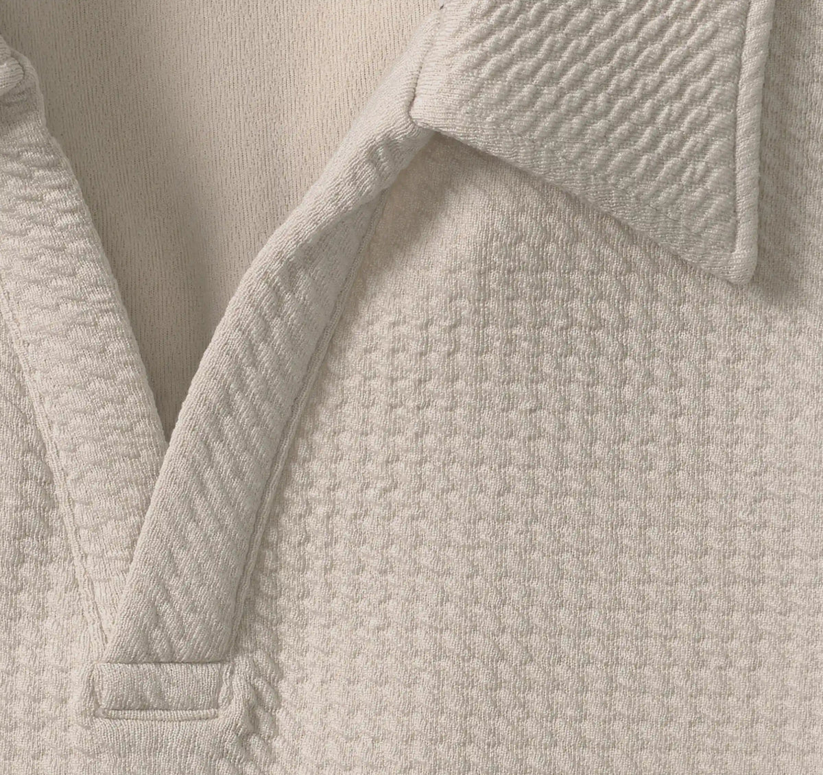 Sedona Long-Sleeve V-Neck Polo - Stone