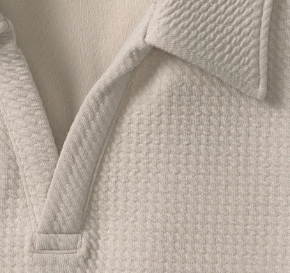 Sedona Long-Sleeve V-Neck Polo - Stone