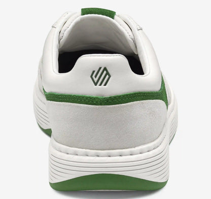 Dawson Moc Toe U-Throat - White Full Grain/Green Suede