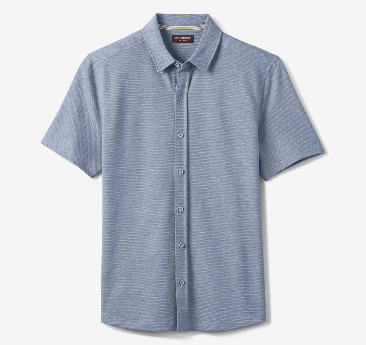 Bennett Short-Sleeve Shirt - Light Blue Honeycomb