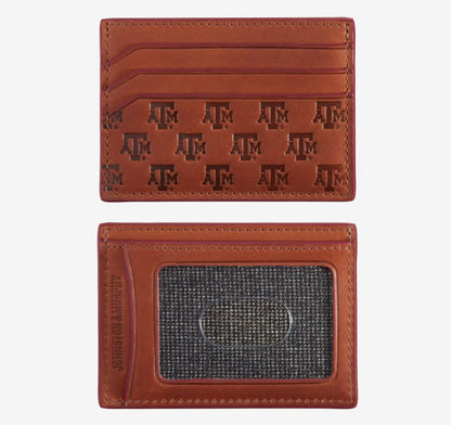 Collegiate Embossed Weekender Wallet - Texas A&M - Tan Full Grain
