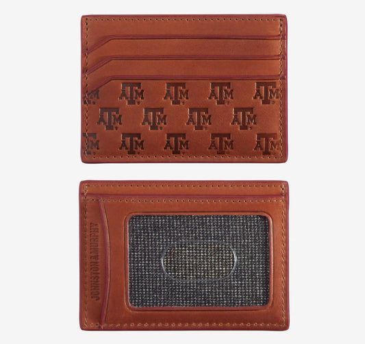 Collegiate Embossed Weekender Wallet - Texas A&M - Tan Full Grain