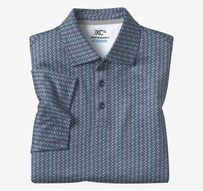XC4® Performance Print Polos + Cool Degree® - Navy Micro Shark