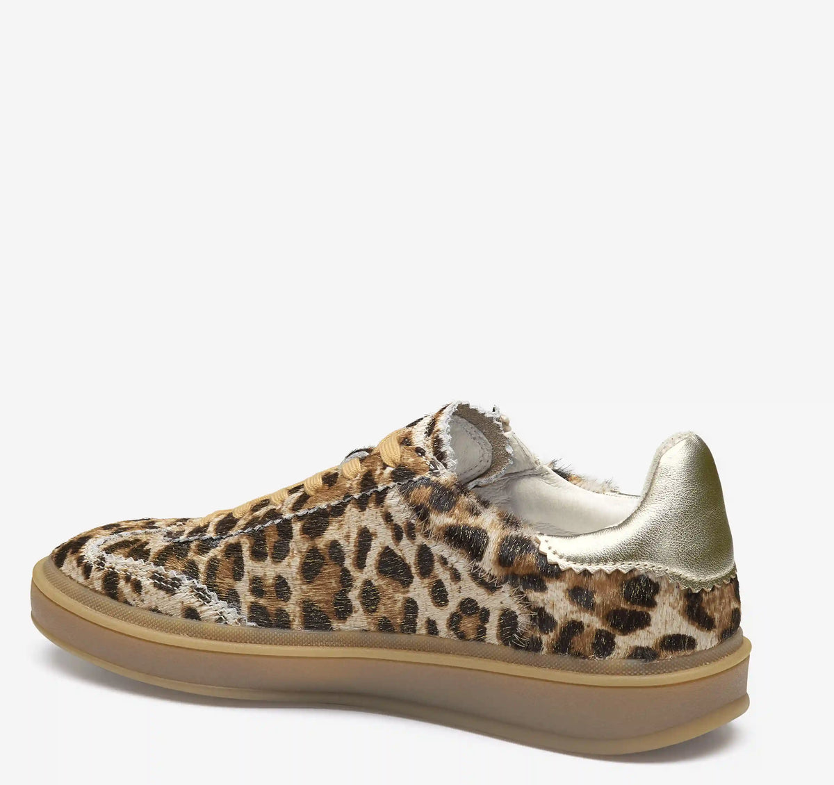 Ashley Side-Zip Lace-Up - Gold Leopard Haircalf/Metallic Sheepskin