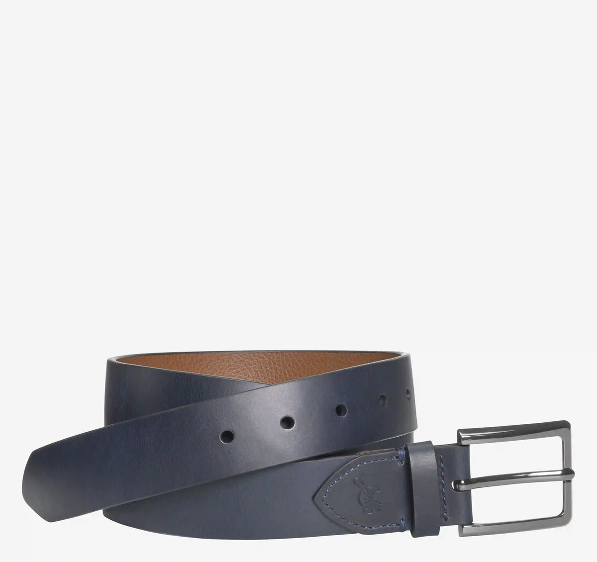 Westmore Flat-Edge Leather Belt - Navy
