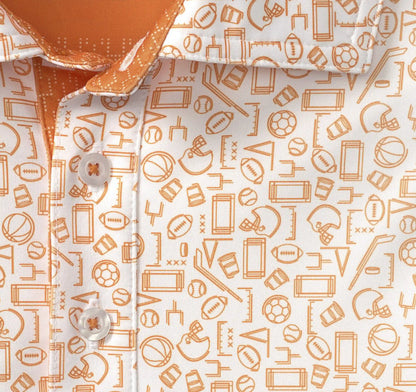 Game Day XC+™ Multi-Sport Print Polo - Orange