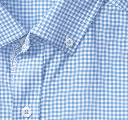 Game Day XC+™ Long-Sleeve Gingham Shirt - Light Blue