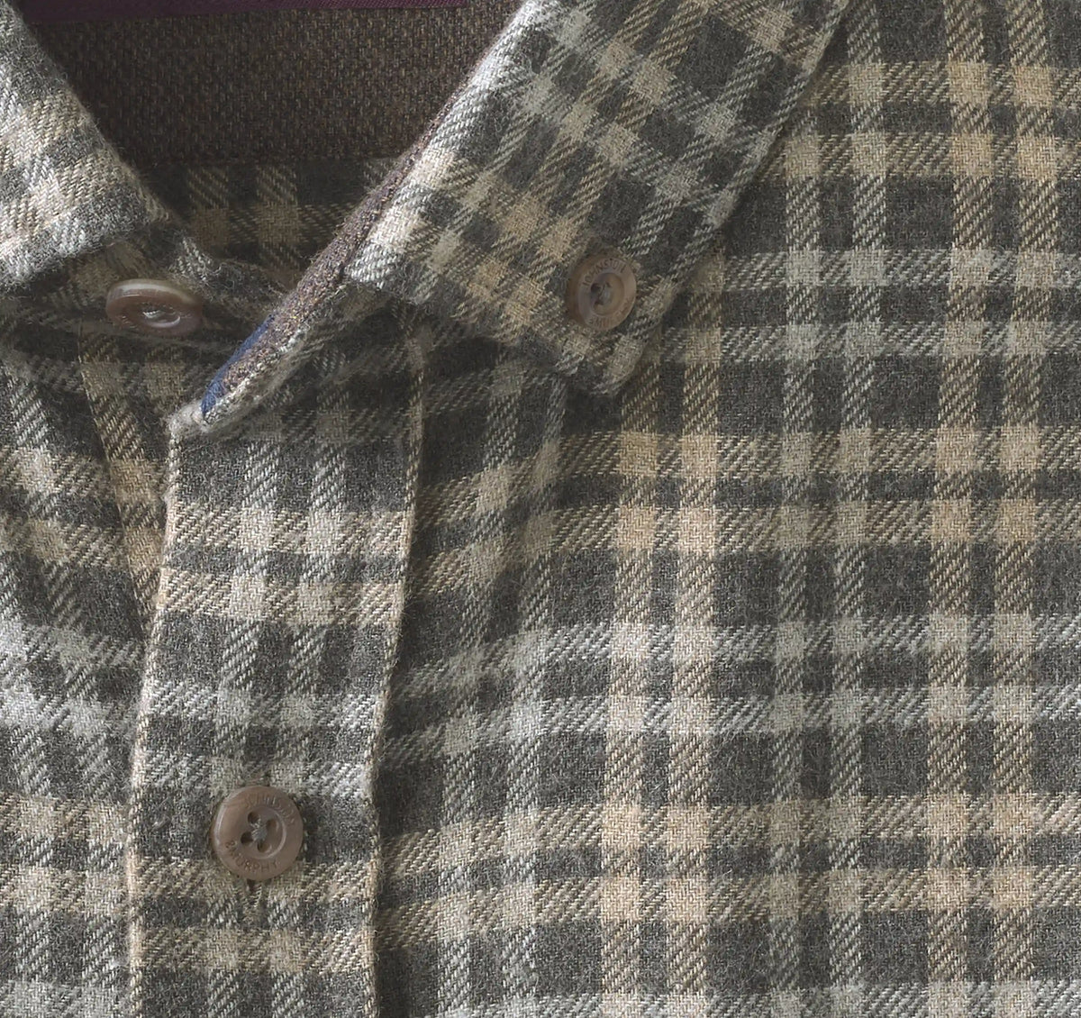 Neal Heathered Shirt - Charcoal/Tan Split Plaid