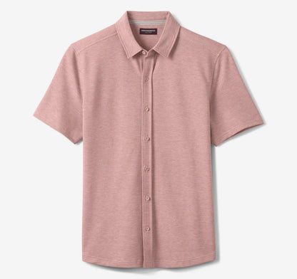 Bennett Short-Sleeve Shirt - Pink Honeycomb