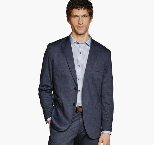 XC Flex® Pinnacle Knit Blazer - Navy Micro Houndstooth
