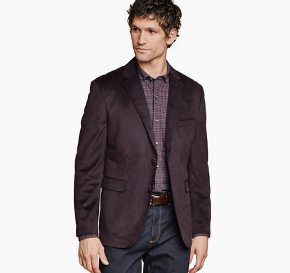 Printed Plush 175th Anniversary Blazer - Burgundy