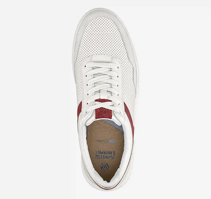 Dawson Moc Toe U-Throat - White Full Grain/Red Suede