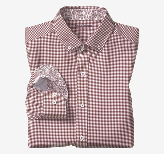 Game Day XC+™ Long-Sleeve Gingham Shirt - Burgundy