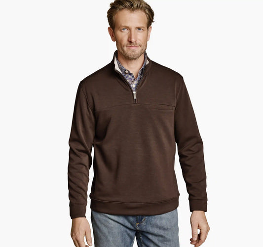 Essential Pocket Quarter-Zip - Brown