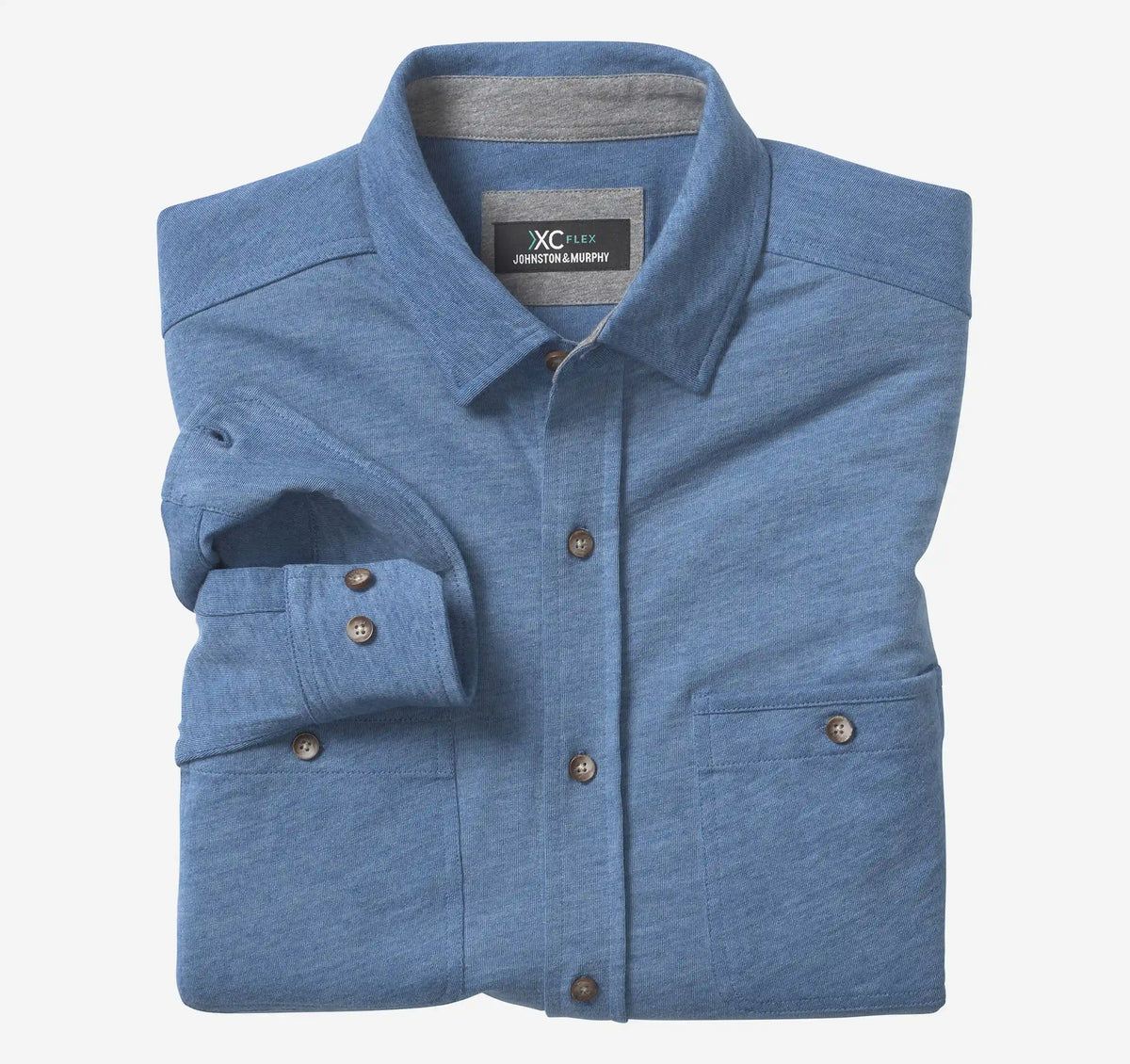 XC Flex® Stretch Indigo Long-Sleeve Shirt - Blue