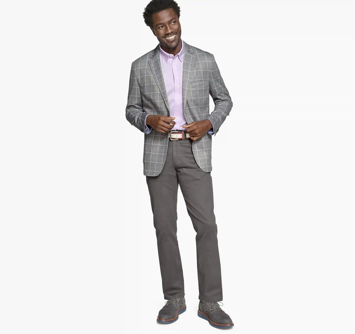 XC Flex® Pinnacle Knit Blazer - Gray Plaid