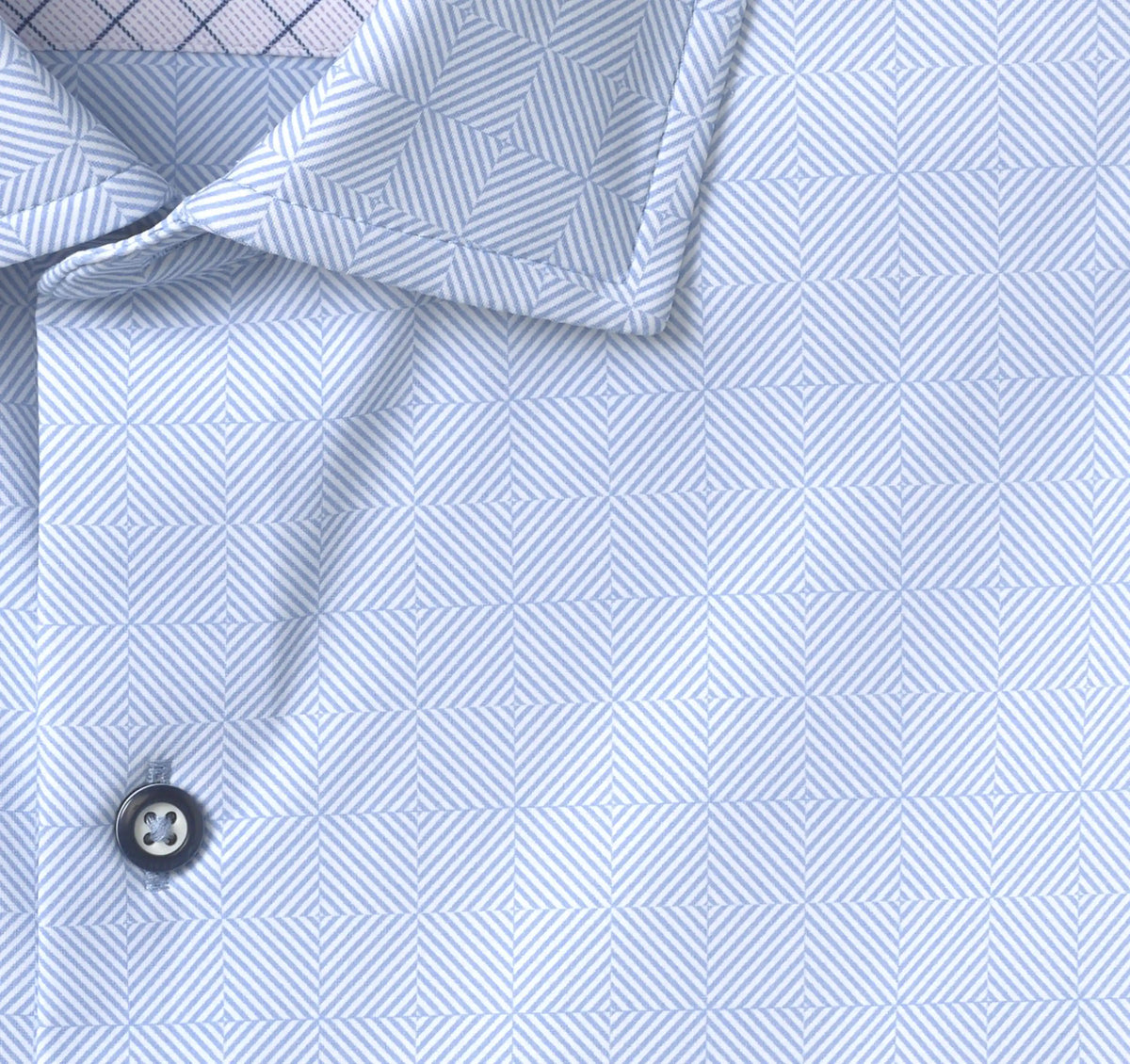 XC+™ Motion Long-Sleeve Dress Knit Shirt - Blue Diamond Grid