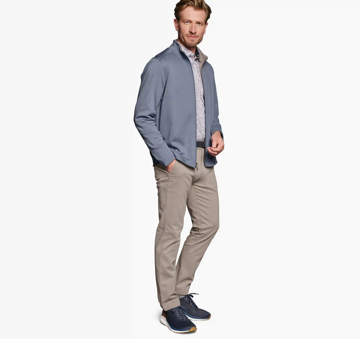 XC4® Reversible Full Zip - Light Blue/Tan