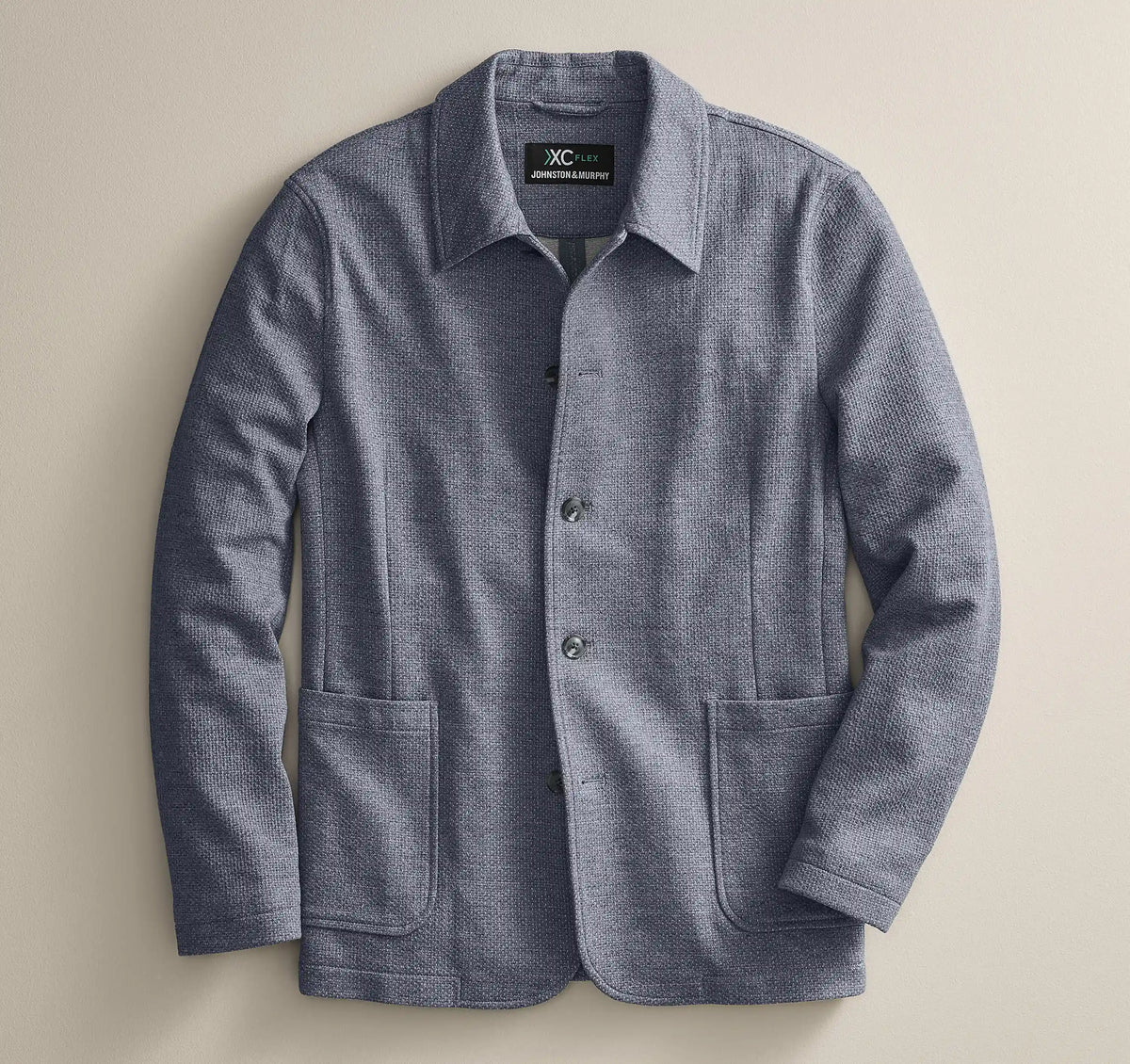 XC Flex® Knit Full-Button Blazer - Blue