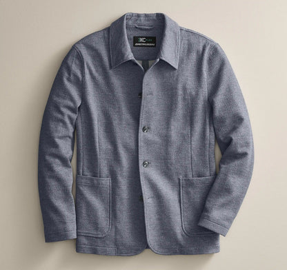 XC Flex® Knit Full-Button Blazer - Blue