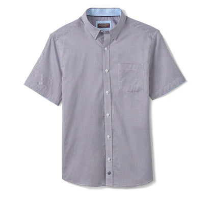 Logan Printed Short-Sleeve Shirt - Navy/Red Mini Floral