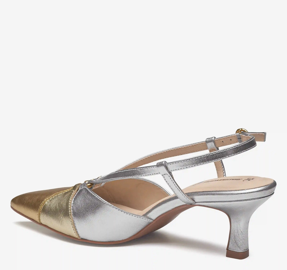 Lindsey Ring Slingback - Gold Multi Metallic Sheepskin
