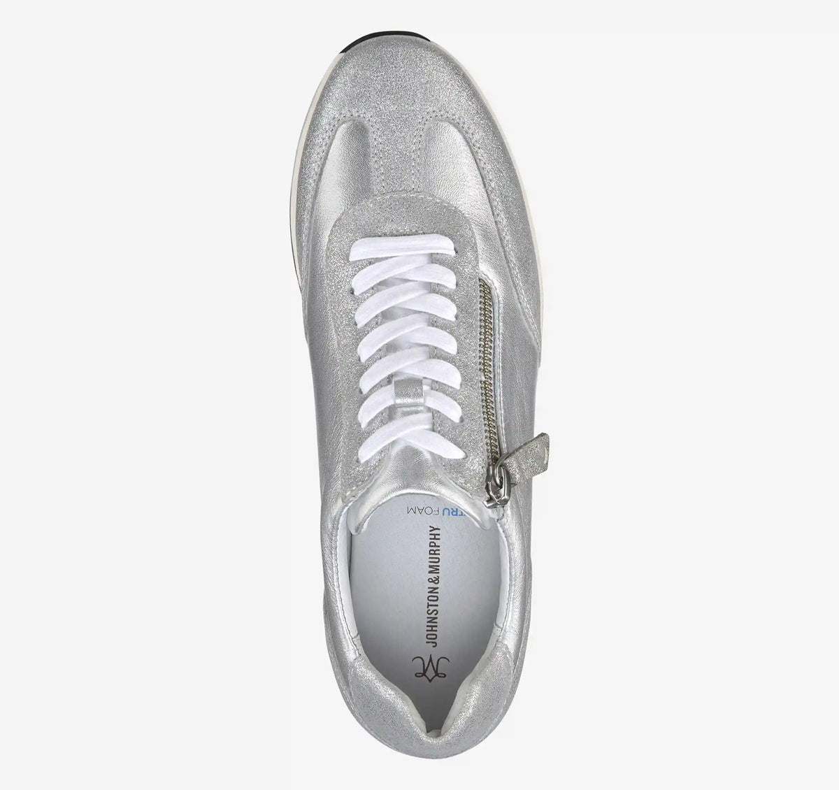 Gracie Side-Zip Lace Up - Silver Metallic Suede/Calfskin