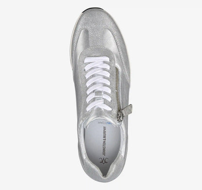 Gracie Side-Zip Lace Up - Silver Metallic Suede/Calfskin