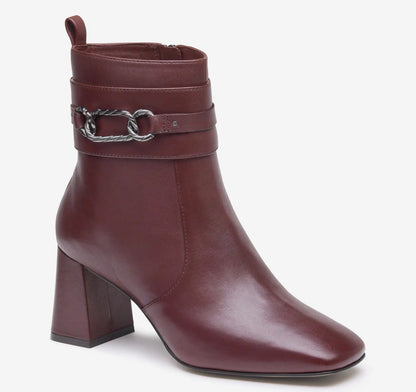 Whitney Chain Bootie - Wine Nappa Leather