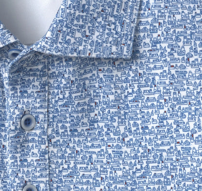 XC4® Performance Print Polos + Cool Degree® - White/Navy Boat