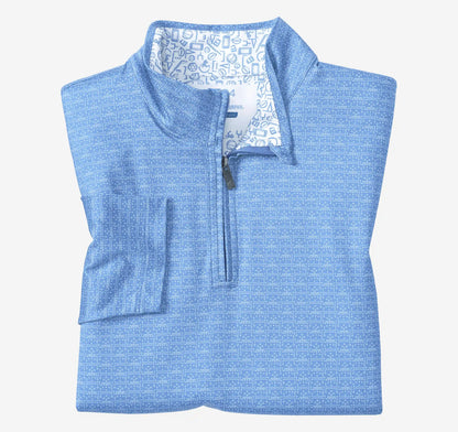 Game Day XC4® Plays Print Quarter-Zip - Light Blue