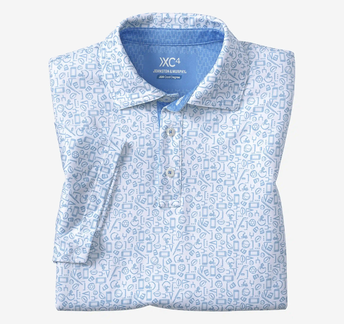 Game Day XC+™ Multi-Sport Print Polo - Light Blue