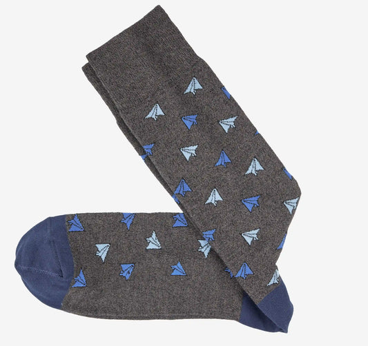 Novelty Socks - Charcoal Paper Planes
