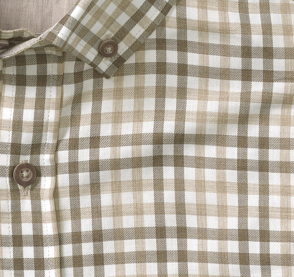 Huntley Mélange Shirt - Tan/Brown Tonal Check