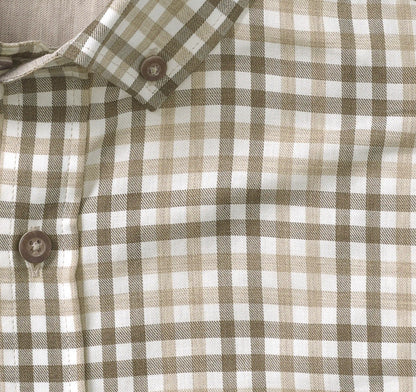 Huntley Mélange Shirt - Tan/Brown Tonal Check
