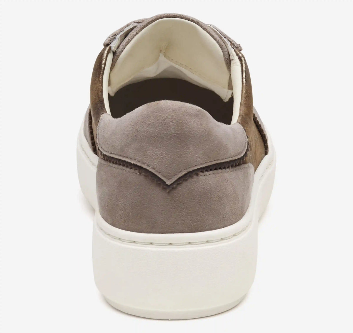 Cammie T-Toe Lace-Up - Taupe Metallic Italian Kid Suede/Kid Suede