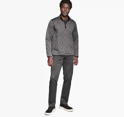 Diamond Quilt Quarter-Zip - Charcoal Heather
