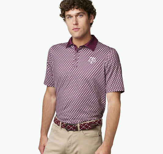 Collegiate XC+™ State Print Polo - Texas A&M - Maroon