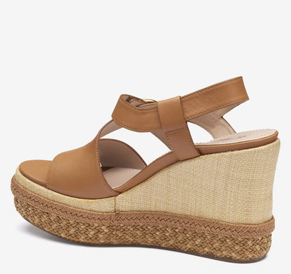 Addison Asymmetrical Wedge - Cognac Nappa Leather