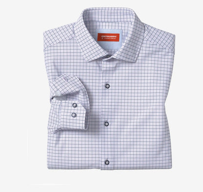 XC+™ Motion Long-Sleeve Dress Knit Shirt - Purple/Navy Dotted Windowpane