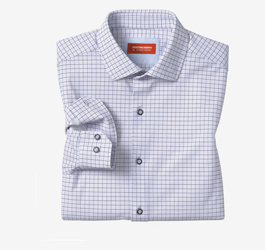 XC+™ Motion Long-Sleeve Dress Knit Shirt - Purple/Navy Dotted Windowpane