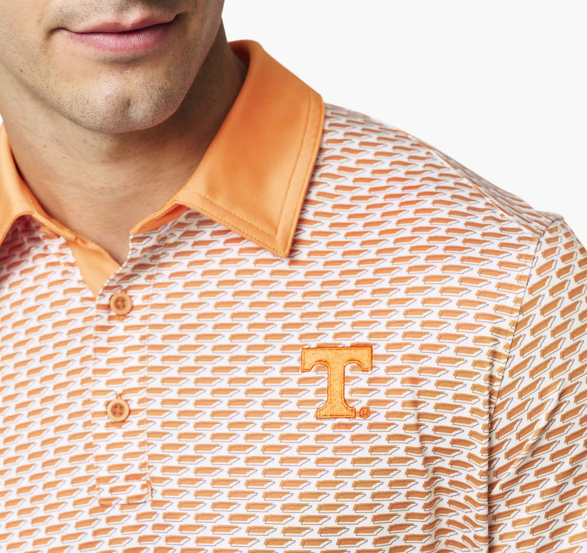 Collegiate XC+™ State Print Polo - University of Tennessee - Orange