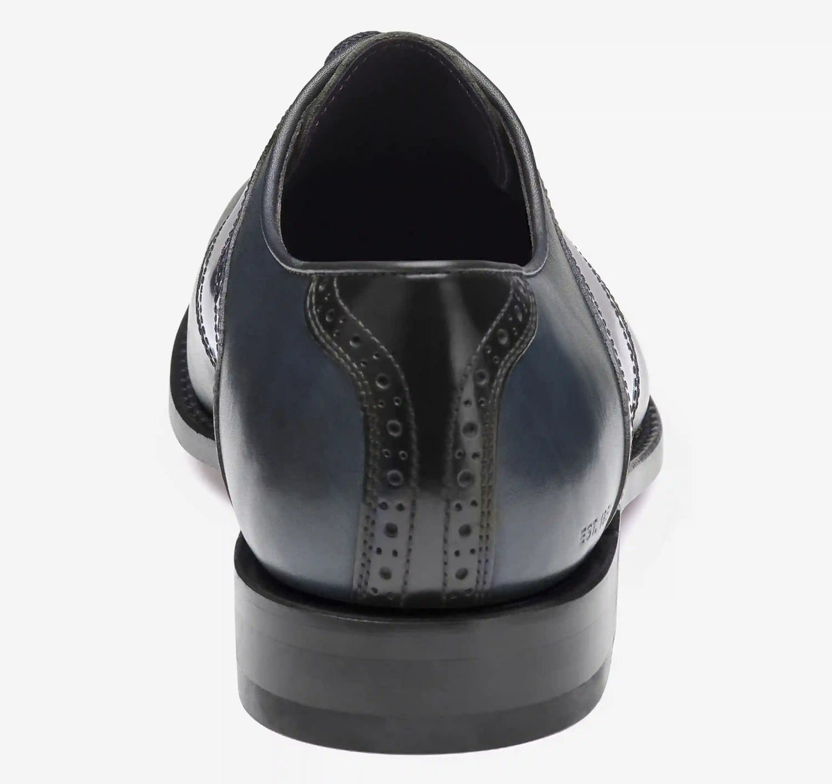Melton Saddle - Navy/Black Full-Grain Leather