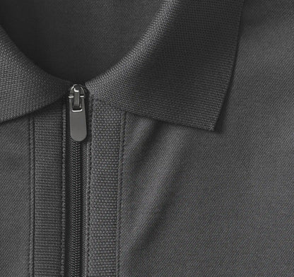 Cochran Long-Sleeve Zip Polo - Black
