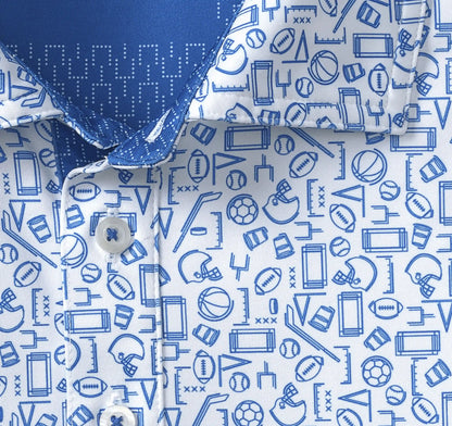 Game Day XC+™ Multi-Sport Print Polo - Royal