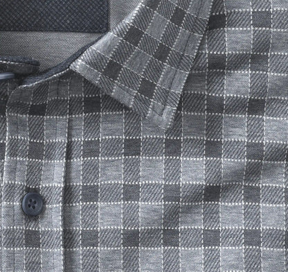 Eason Knit Shirt - Navy Gingham